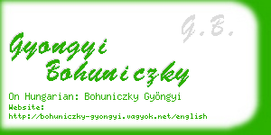 gyongyi bohuniczky business card